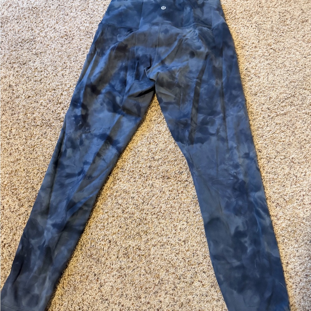 Black/gray lulu lemon Tie-Dye Leggings